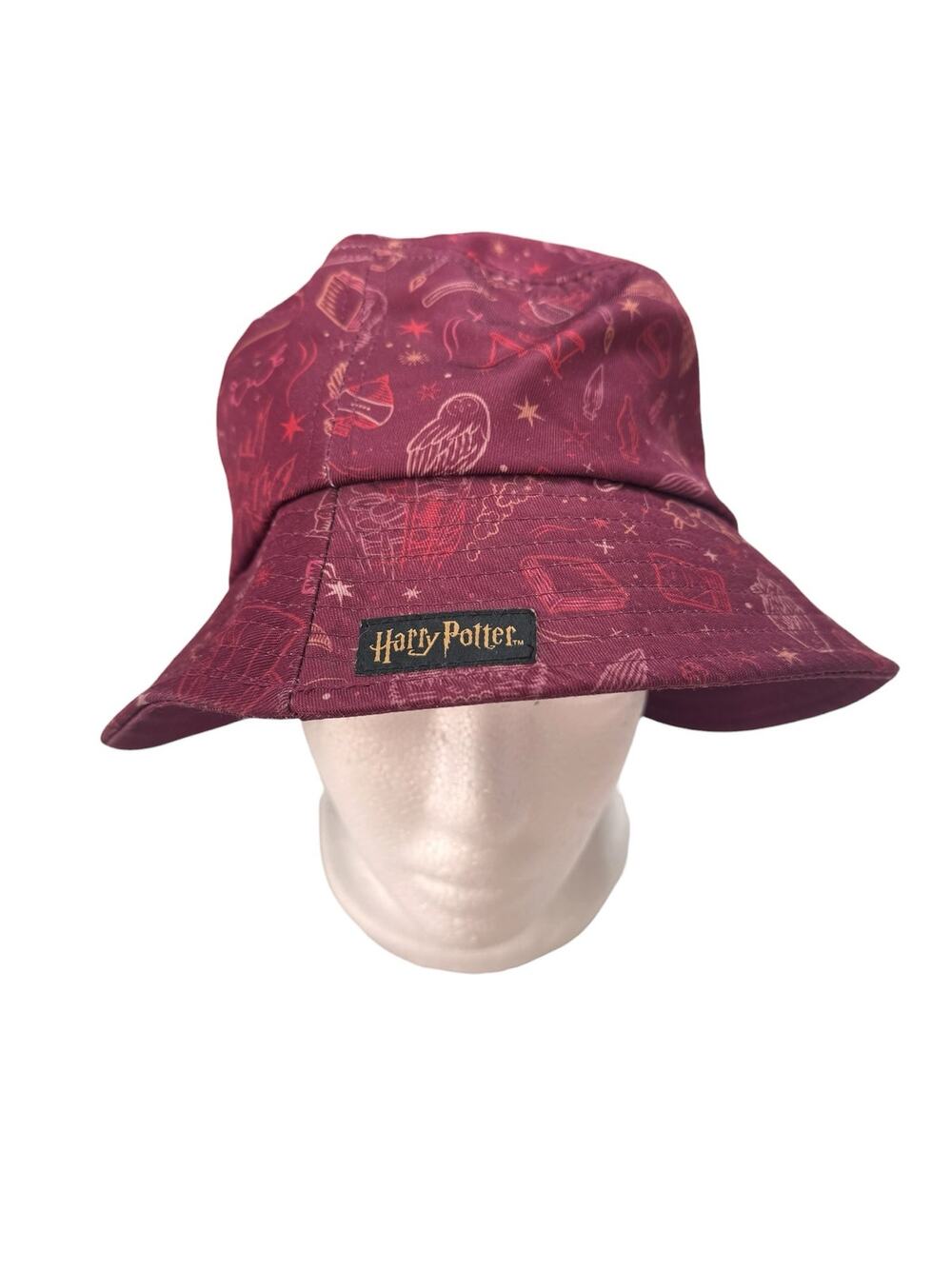 Harry Potter Wizarding World Purple Print Bucket Hat One Size Adult Lightweight